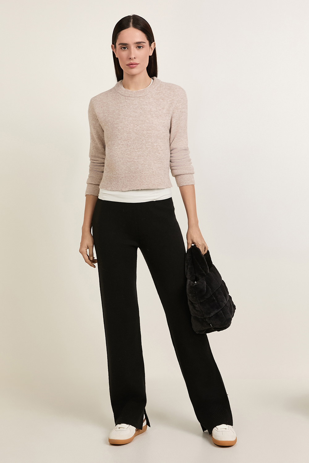 Alpaca Wool-Blend Cropped Sweater